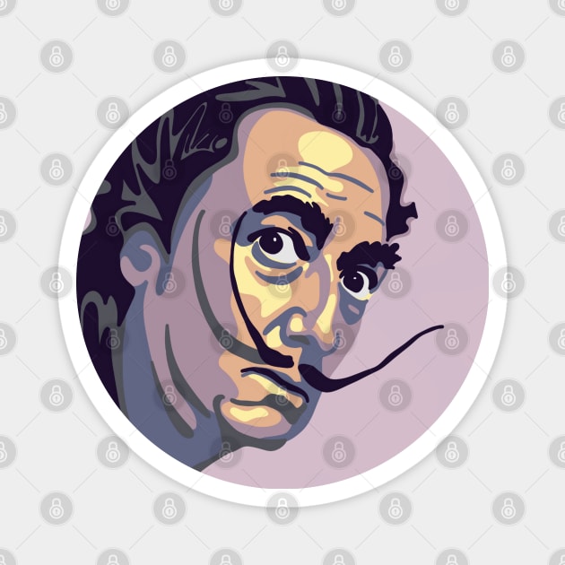 Salvador Dali Portrait Magnet by Slightly Unhinged